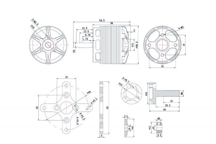 Мотор T-Motor AS2814 KV550 6S для літаків
