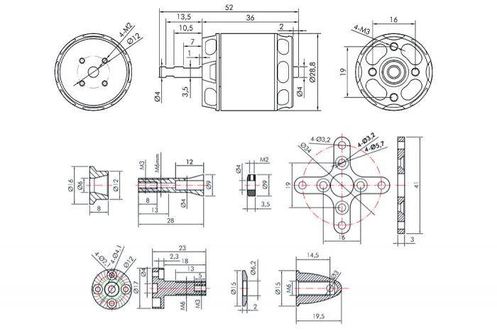 Мотор T-Motor AT2317 KV1400 700W 2-4S для літаків