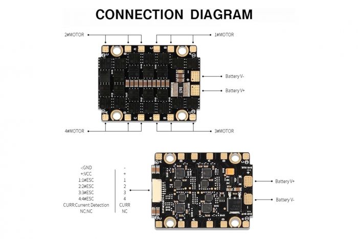 Регулятор T-Motor F60A MINI 4-в-1 8S 4x60A