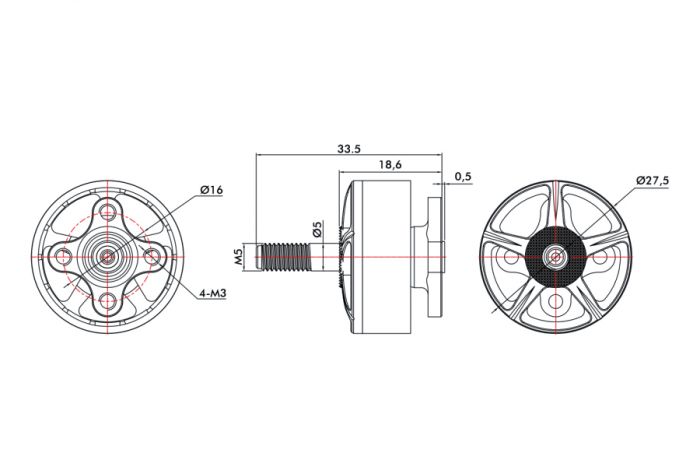Мотор T-Motor F60 PRO III 2207.5 2700KV 3-4S для мультикоптерів