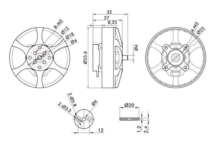 Мотор T-Motor Antigravity MN5008 KV340 6S для мультикоптерів