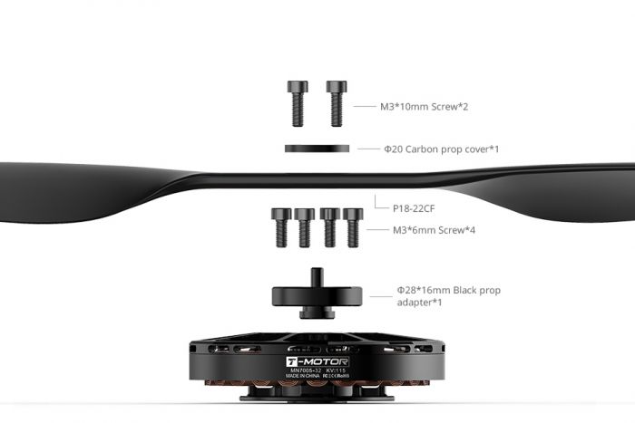 Мотор T-Motor Antigravity MN7005 KV230 6S для мультикоптерів