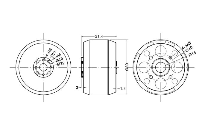 Мотор T-Motor U11 KV120 6-12S 4000W для мультикоптерів