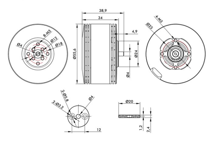 Мотор T-Motor V505 KV260 12S