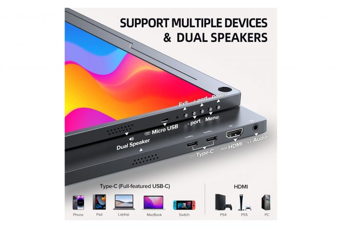 Дисплей портативний UPERFECT 18.5" 1080P IPS HDR Type-C