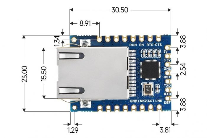 Конвертер Waveshare UART to ETH (B) LAN